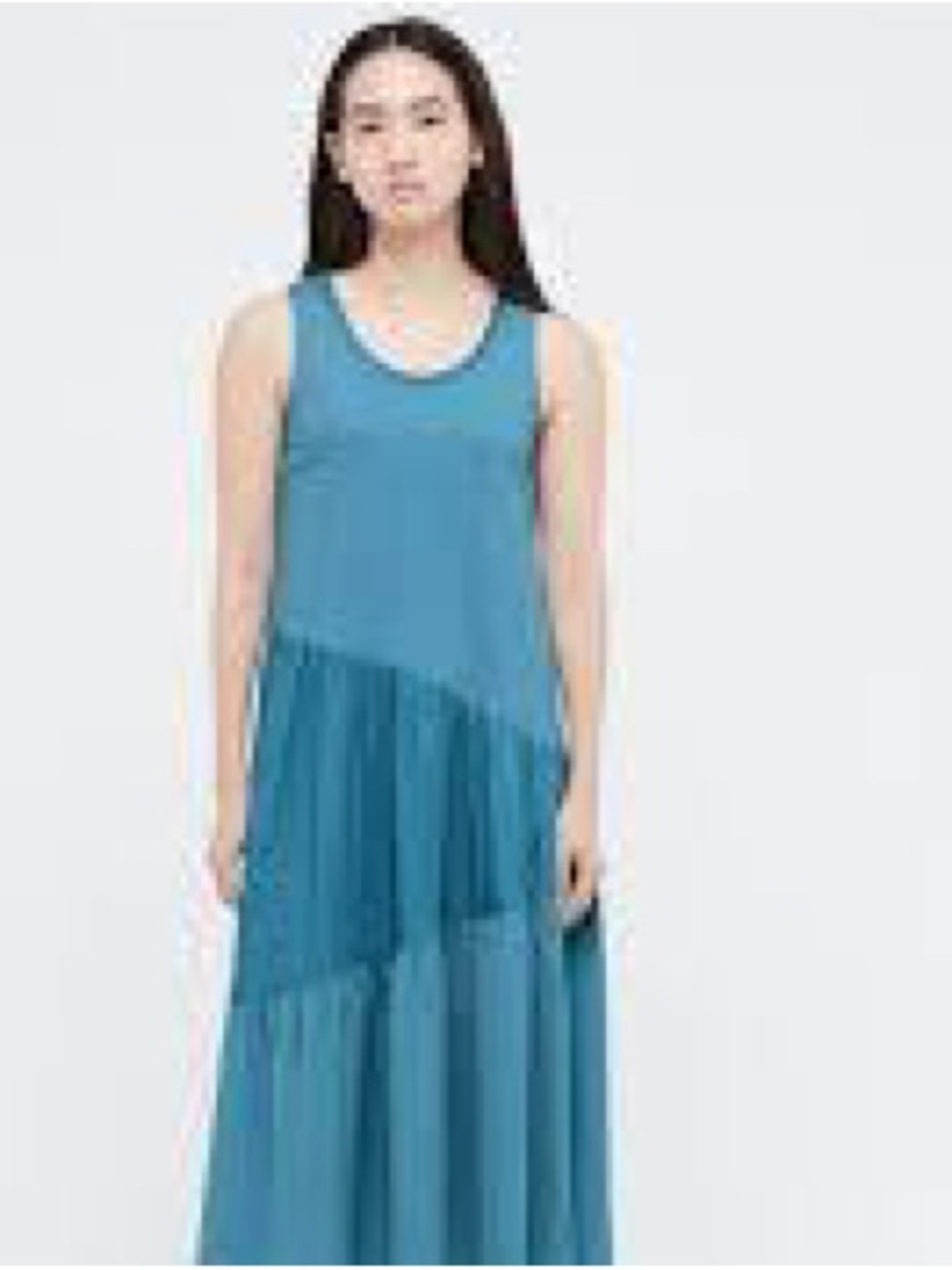 JW Anderson + Uniqlo Sleeveless Teal Tiered Maxi Dress S